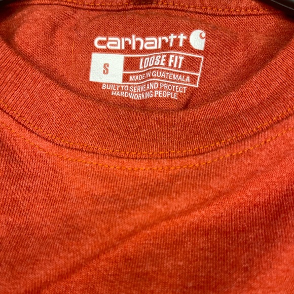 Carhartt Men’s Heavyweight T-Shirt, reddish orange, Size S - Picture 2 of 3